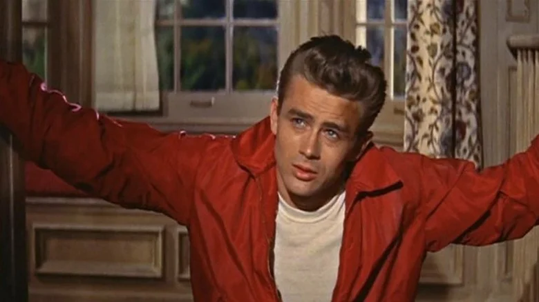 James Dean as Jim, looking cool in Rebel Without a Cause