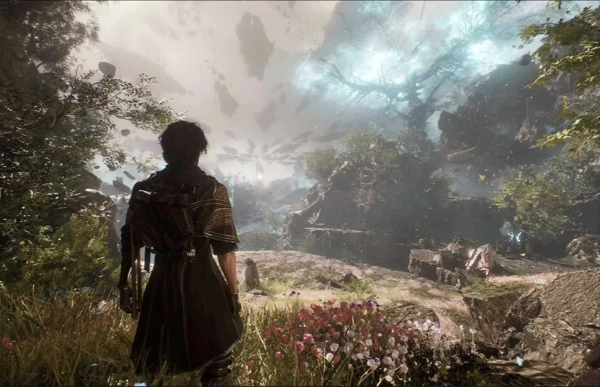 Gustave looking at the continent in Clair Obscur Expedition 33.